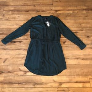 NWT Long Sleeve Clinch Waist Forrest Green Dress
